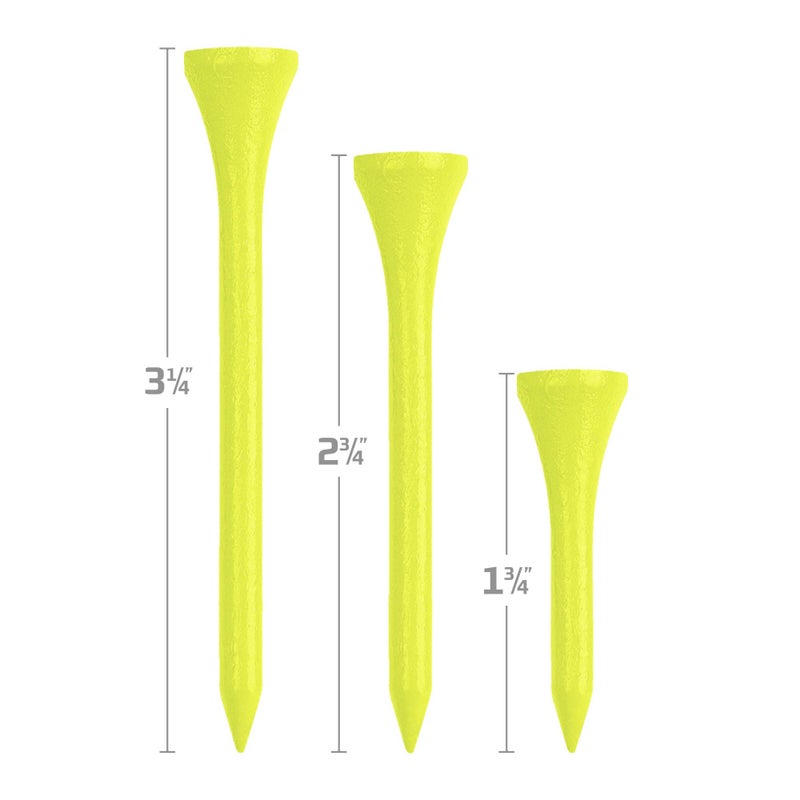 IZZO Golf Wood Golf Tees, 1.75 Inch, Neon Yellow (Pack of 200) - Image 2